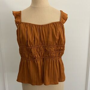 Anthropologie ruched Tank Top in Honey, NWT, Small